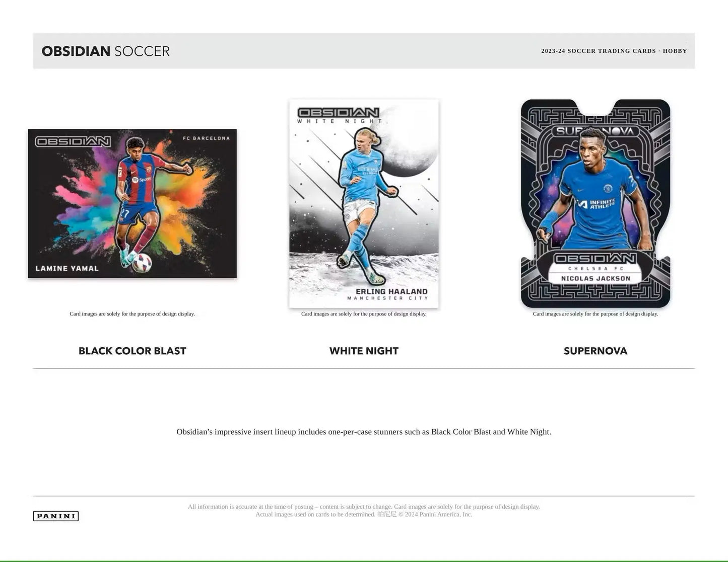Obsidian Soccer Trading Cards from the 2023-24 Panini Obsidian Soccer Hobby Box