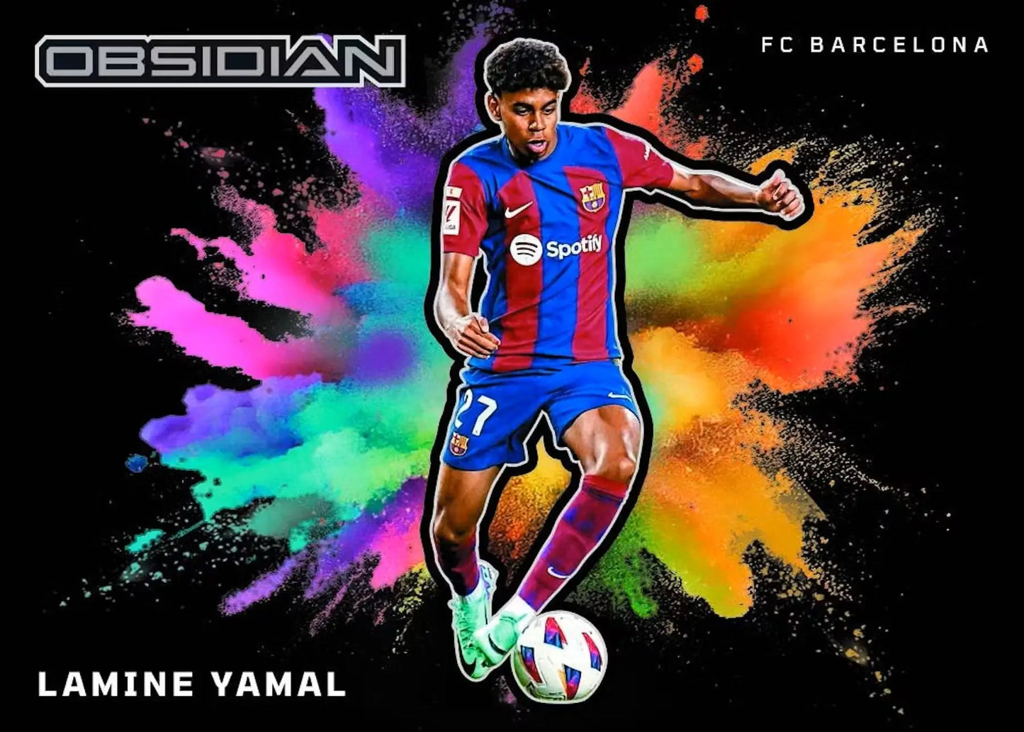 Lamine Yamal soccer player on 2023-24 Panini Obsidian Soccer Hobby Box