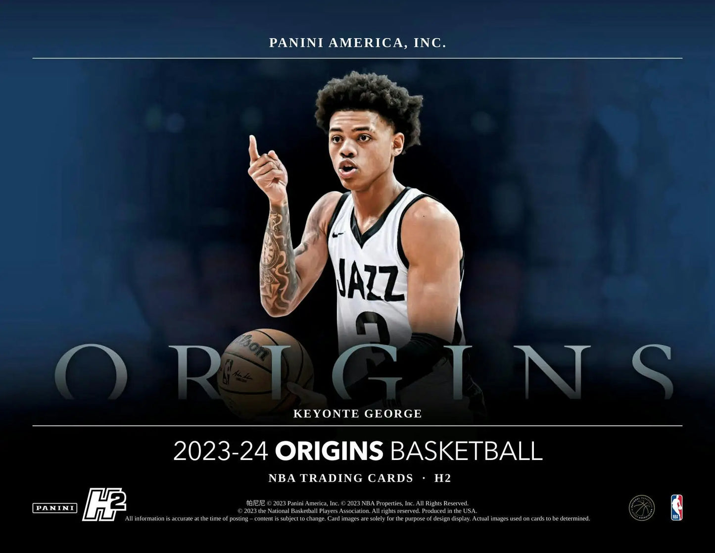 Keyonte George basketball trading card from Panini Origins with H2-exclusive inserts and elevation signatures