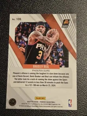 Basketball trading card of Bradley Beal Phoenix Blue Ice from 2023-24 Panini Phoenix