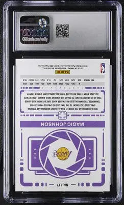 Graded Magic Johnson basketball card from 2023-24 Panini Photogenic series Featuring Diamond 13/75