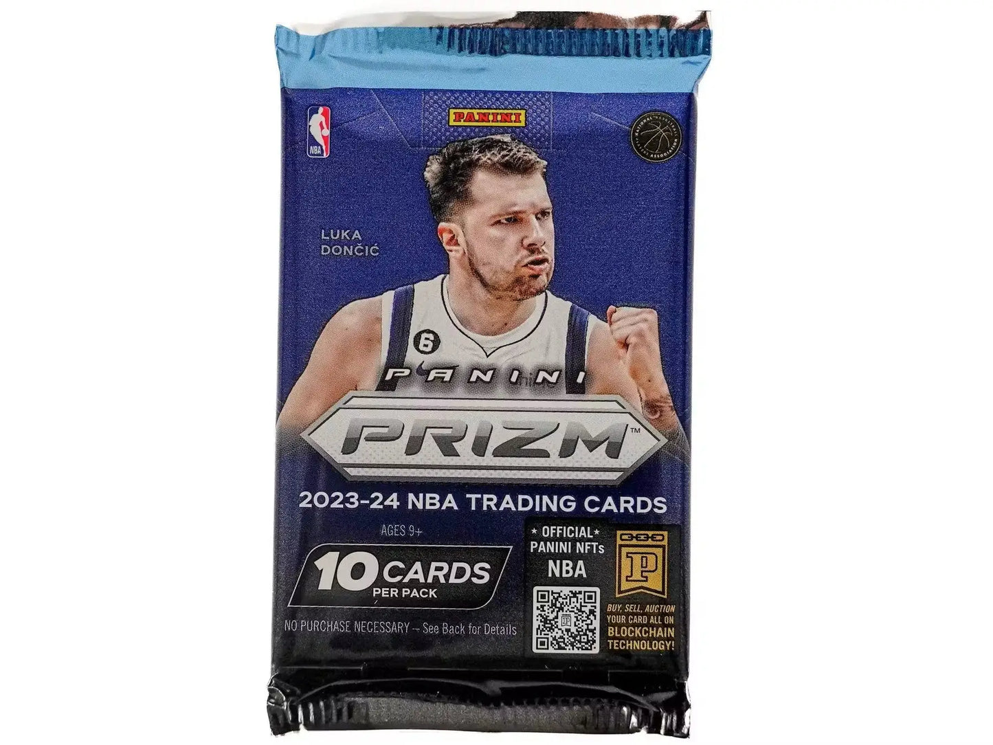 Sealed pack of 2023-24 NBA Prizm basketball trading cards with Pink Ice Prizms