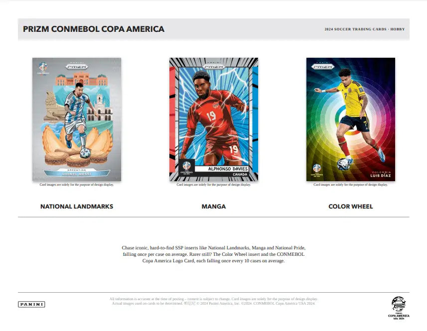 Soccer trading cards inside 2023-24 Panini Prizm Copa America Hobby Box