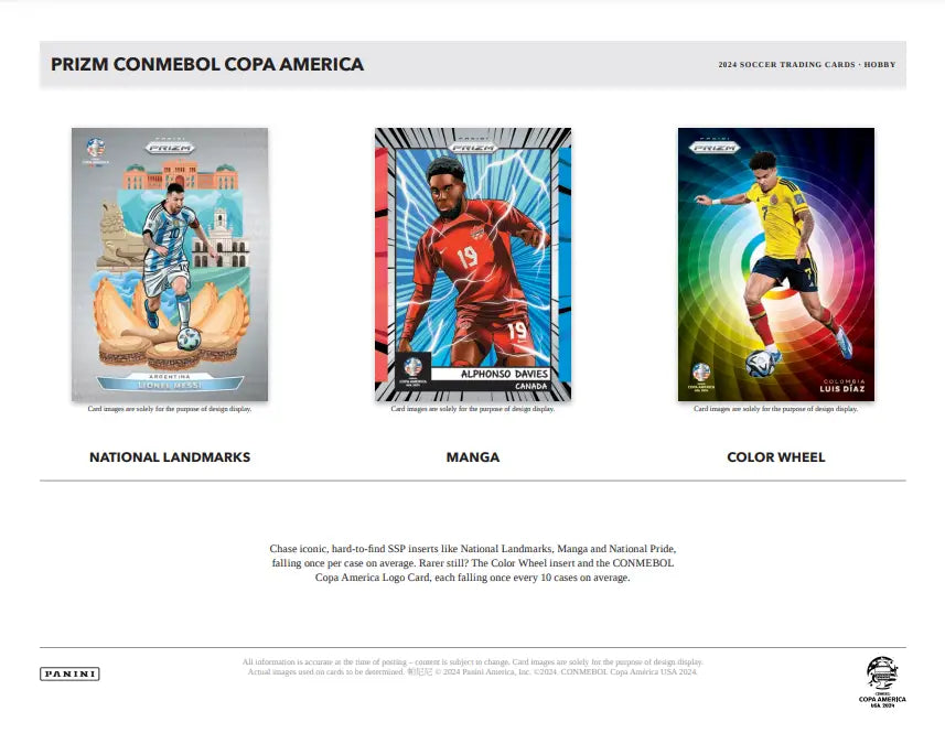 Soccer trading cards in the 2023-24 Panini Prizm Copa America Hobby Box
