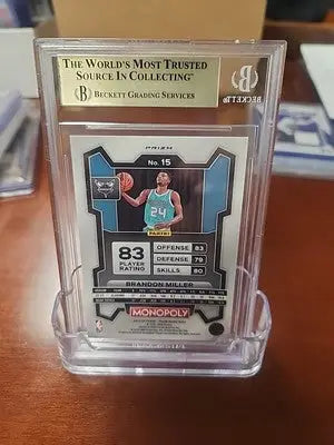 Brandon Miller Panini Prizm Monopoly Purple basketball card Gem Mint image