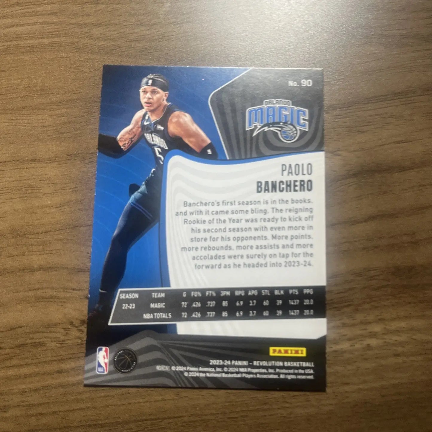 Paolo Banchero basketball card from 2023-24 Panini Revolution for Orlando Magic fans
