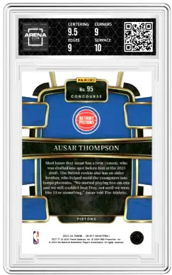 Graded Ausar Thompson basketball card from Panini Select Ausar series in 2023-24 Panini Select