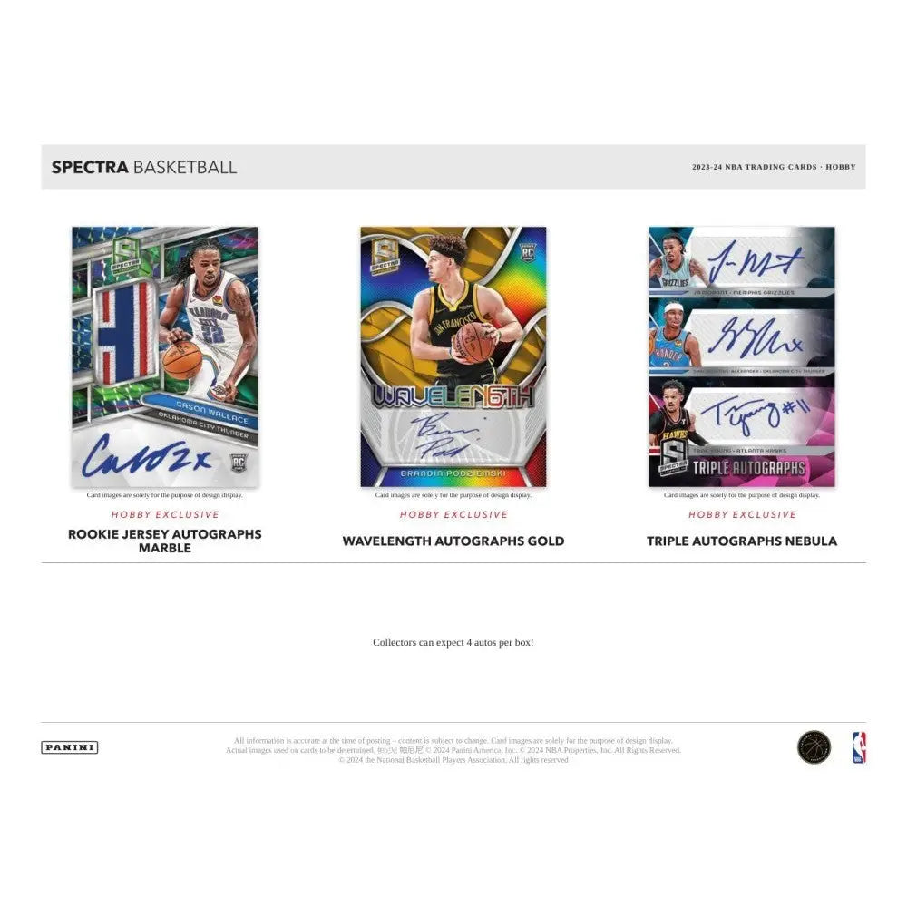 Spectra Basketball trading cards from the 2023-24 Panini Spectra Basketball Hobby Box