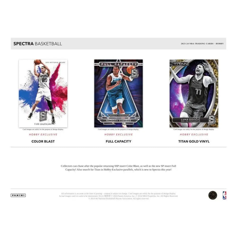 Spectra Basketball trading cards from 2023-24 Panini Spectra Basketball Hobby Box