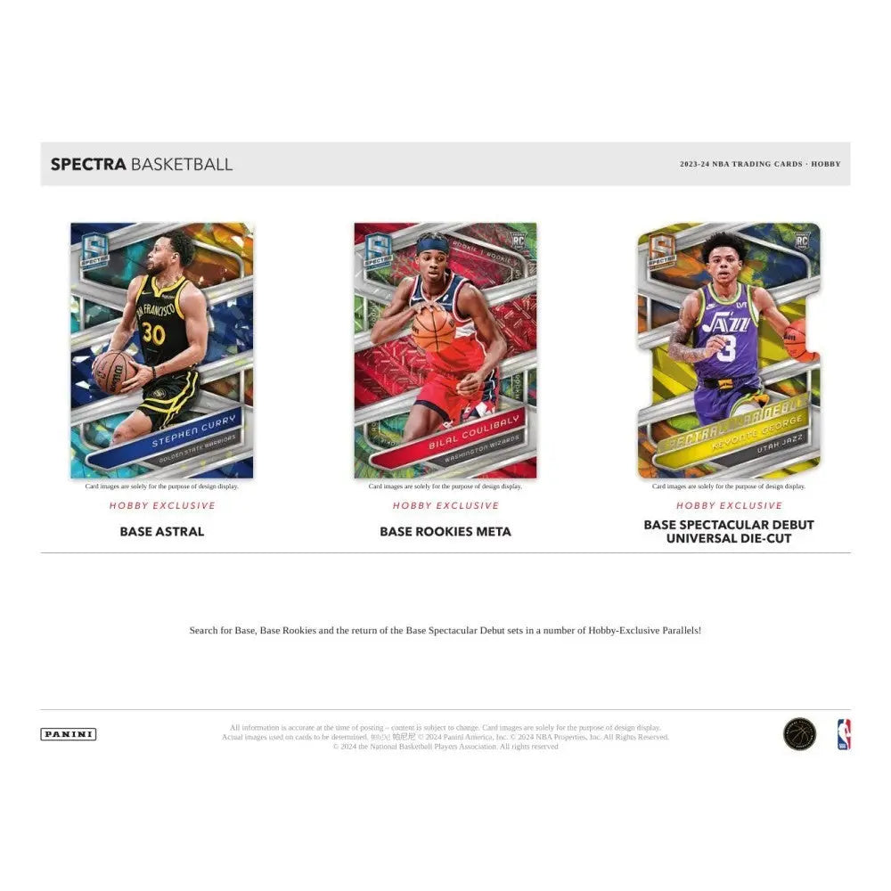 Basketball trading cards from the 2023-24 Panini Spectra Basketball Hobby Box