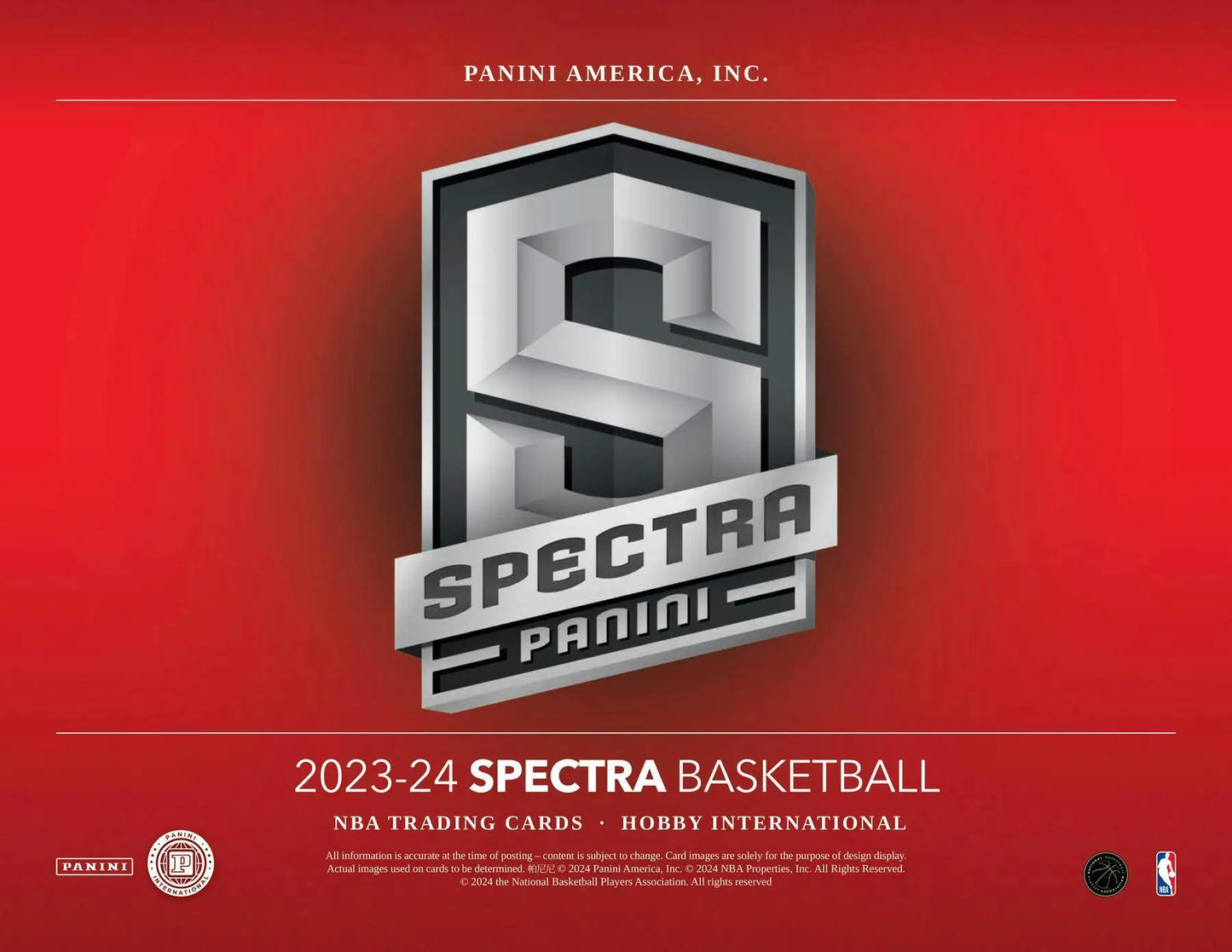 Spectra basketball trading card design featuring three parallels in 2023-24 Panini box