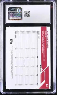Graded 2023-24 Topps Chrome Alonzo Mourning Pink Refractor basketball card CGC 7
