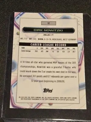 2023-24 Topps Chrome Cosmic Dirk Nowitzki basketball card high-quality collectible