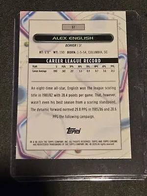 Alex English basketball card from 2023-24 Topps Chrome Cosmic collection