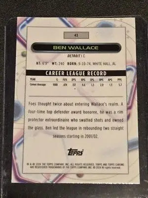 Ben Wallace basketball card from 2023-24 Topps Chrome Cosmic series
