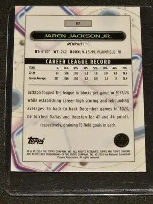 Jaren Jackson Jr. basketball card from 2023-24 Topps Chrome Cosmic collection