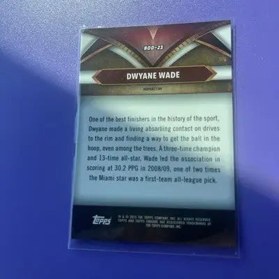 Dwyane Wade basketball trading card in clear sleeve from 2023-24 Topps Chrome Dwyane collection