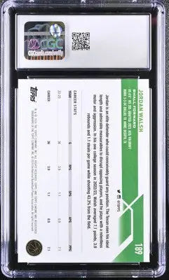 Graded 2023-24 Topps Chrome Jordan Walsh Pink Refractor Basketball Card CGC 9
