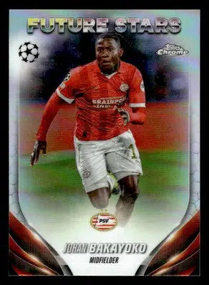 Johan Bakayoko Topps Chrome UEFA Future Stars soccer trading card in 2023-24 Topps Chrome UEFA Club