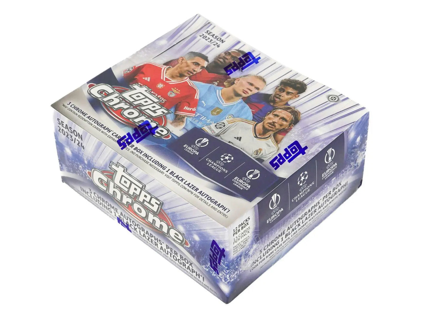 2023-24 Topps Chrome UEFA Club Competitions Soccer hobby jumbo box with wave refractor parallel