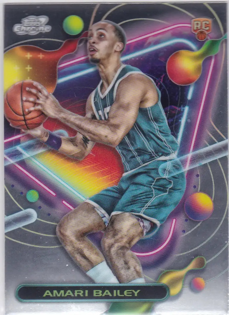 2023-24 Topps Cosmic Chrome #186 Amari Bailey RC Charlotte Hornets basketball card