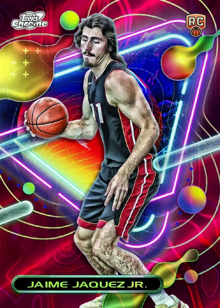 Basketball trading card in black and red uniform from 2023-24 Topps Cosmic Chrome series