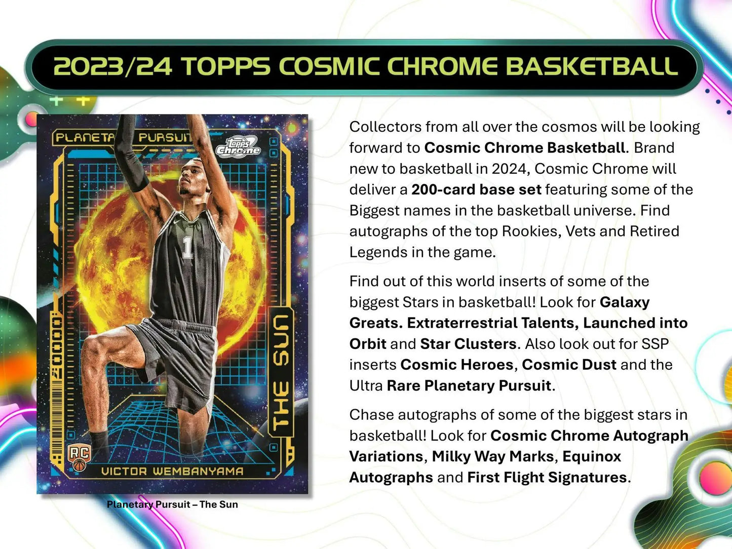 2023/24 Topps Cosmic Chrome Basketball card featuring gold interstellar refractor design