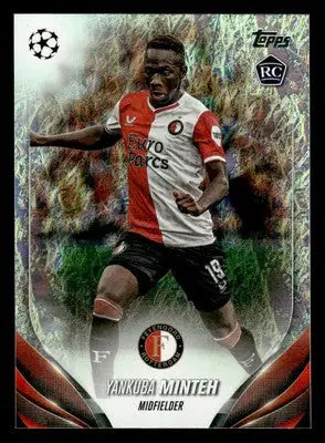 Topps trading card of Yankuba Minteh from 2023-24 Jade Edition UEFA Club Competitions