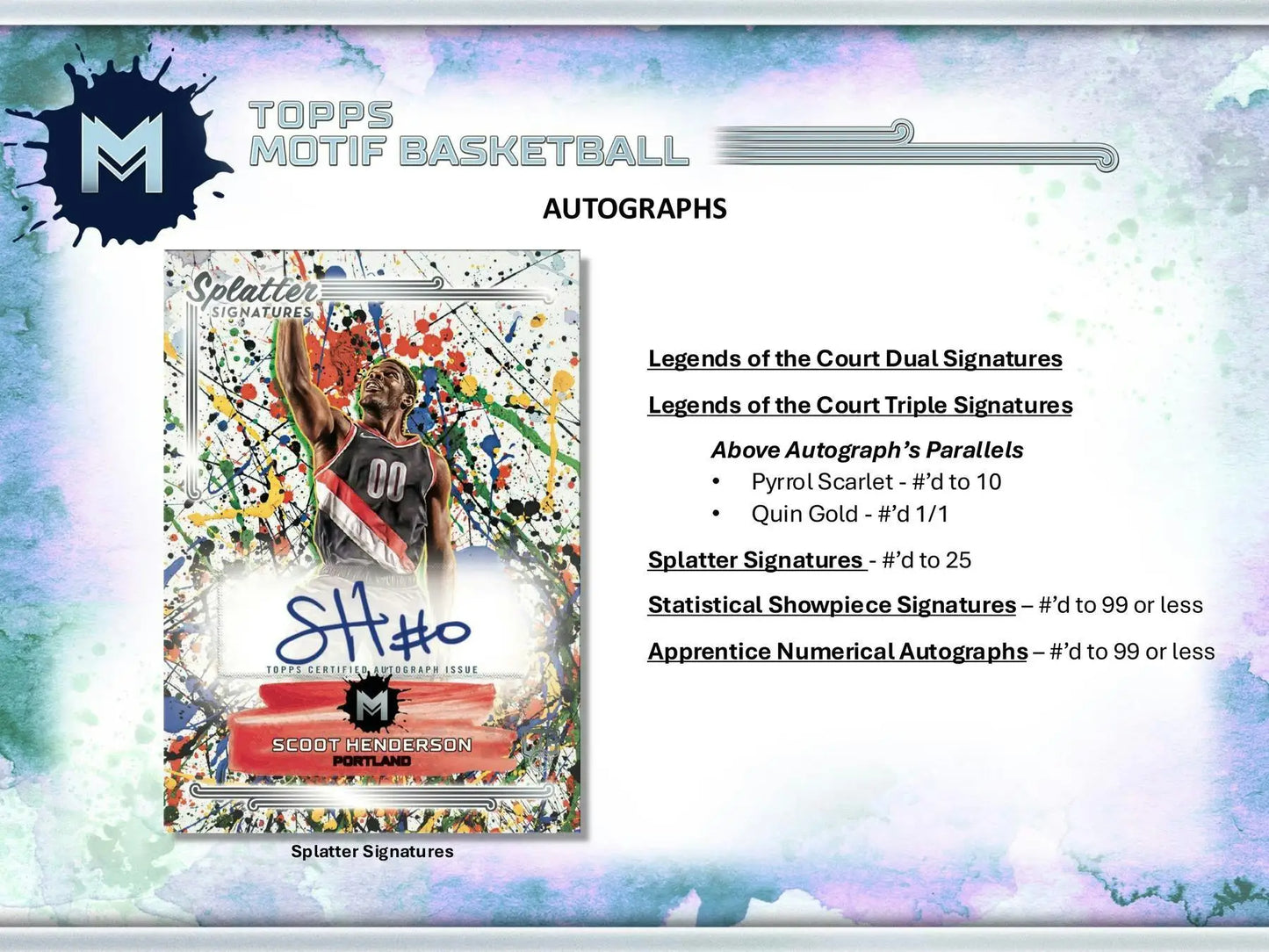 Topps Motif Basketball autograph card from 2023-24 Topps Motif Basketball Hobby Box