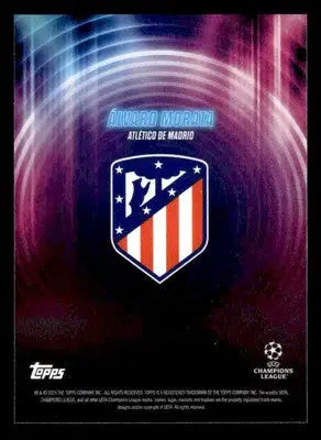 Collectible trading card featuring Álvaro Morata and Atlético de Madrid logo for Showtime UEFA Club