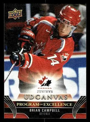Hockey trading card featuring Brian Campbell in a red jersey from 2023-24 Upper Deck Campbell UD Canvas