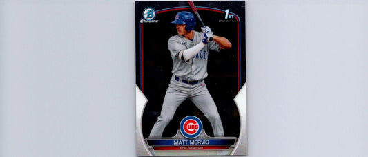 Matt Mervis baseball card from 2023 Bowman #BCP-74 Matt Mervis Chrome Prospects