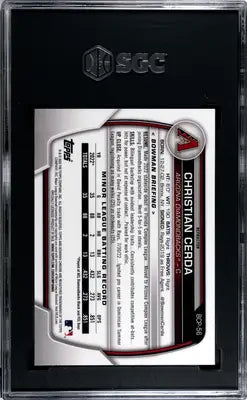 Graded Bowman Christian Cerda Lunar Glow Refractor baseball card SGC 9.5