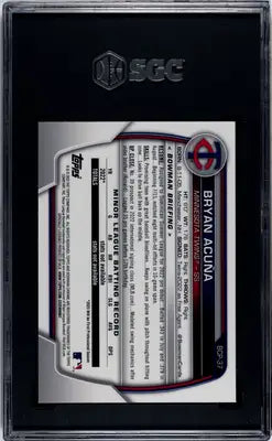 Graded baseball card from Bowman Mega Box Bryan Acuna CHR SGC 9.5