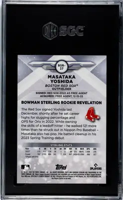 Graded Bowman Sterling Masataka Yoshida rookie baseball trading card SGC 9.5