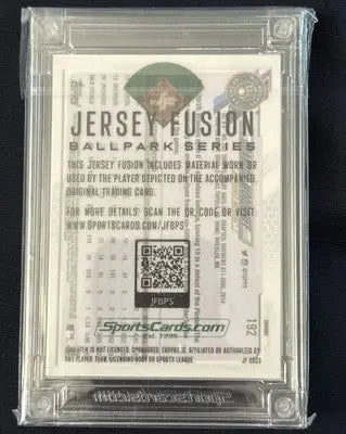 Graded Brandon Woodruff Topps Chrome Jersey Fusion sports trading card with game-used patch
