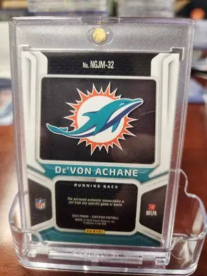 De’Von Achane rookie card from 2023 Certified Mirror Red Jersey collection