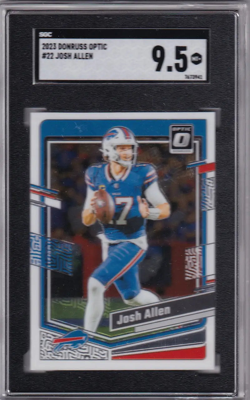 Graded Josh Allen football card 2023 Donruss Optic SGC 9.5 Buffalo Bills