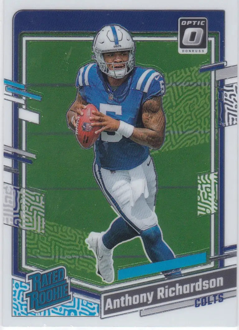 Rated Rookie Anthony Richardson football card from 2023 Donruss Optic RC Colts