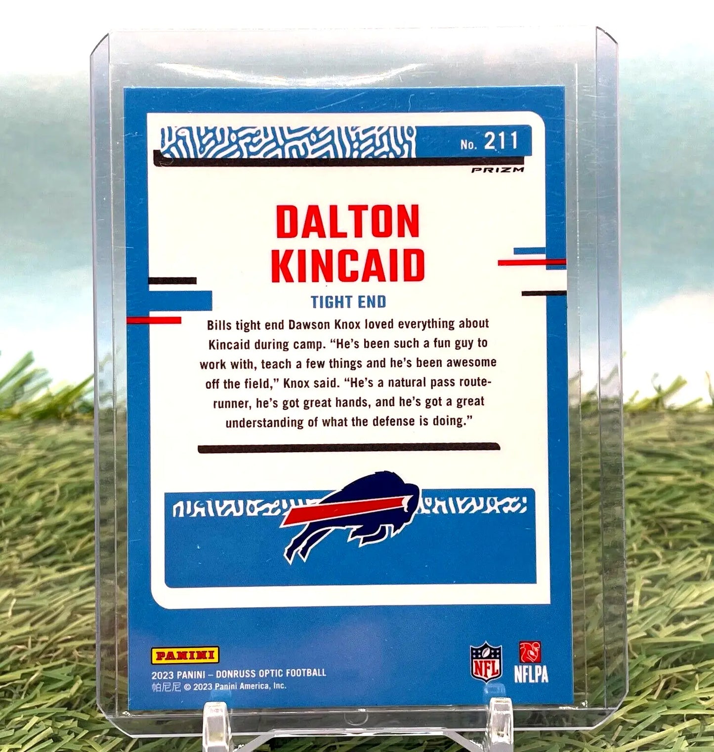 Dalton Kincaid 2023 Donruss Optic Rated Rookie Green Hyper football card for Bills