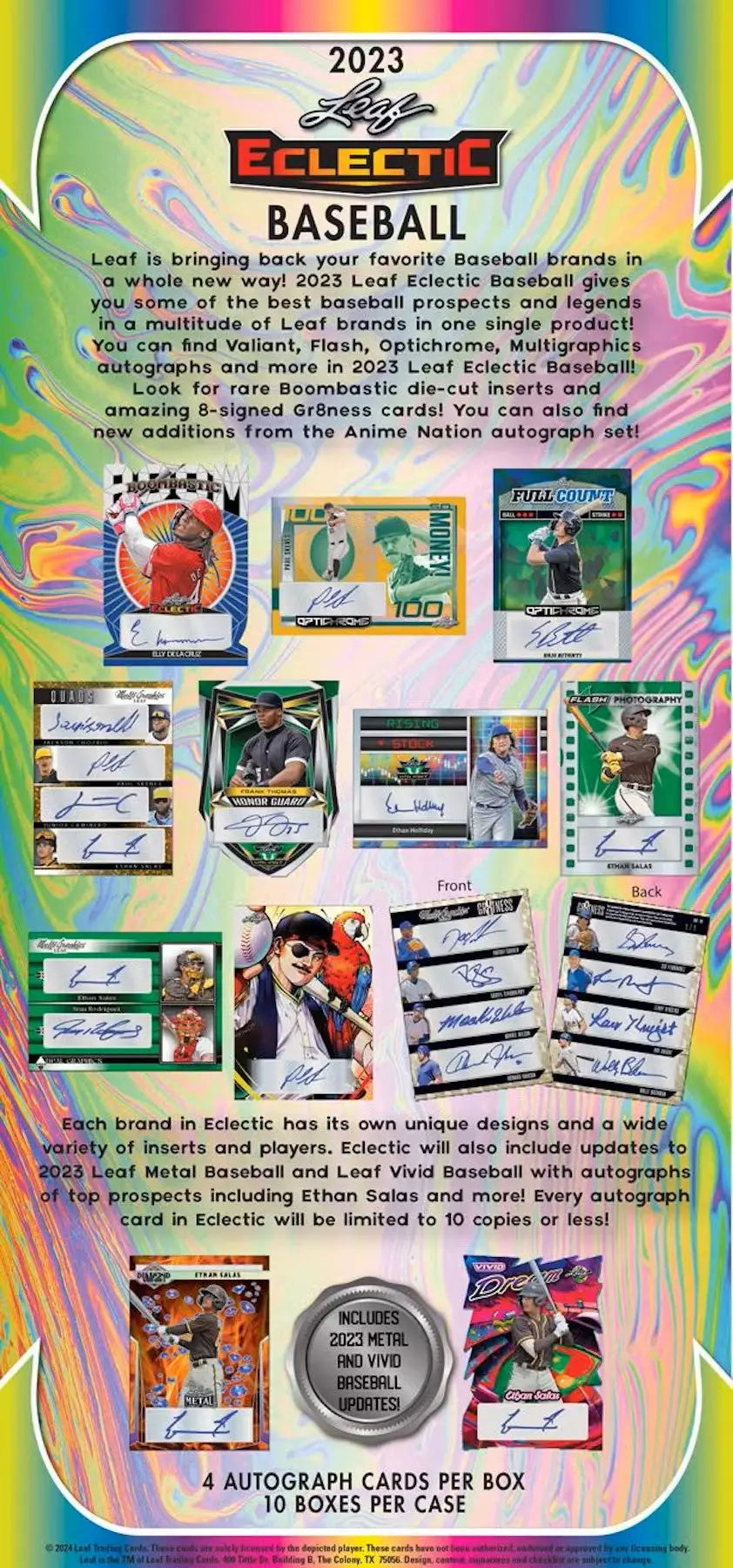 2023 Leaf Eclectic Baseball hobby box featuring eclectic baseball cards advertisement