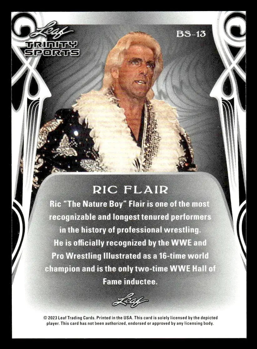 Ric Flair wrestling trading card from 2023 Leaf Trinity Flair Base Sports series
