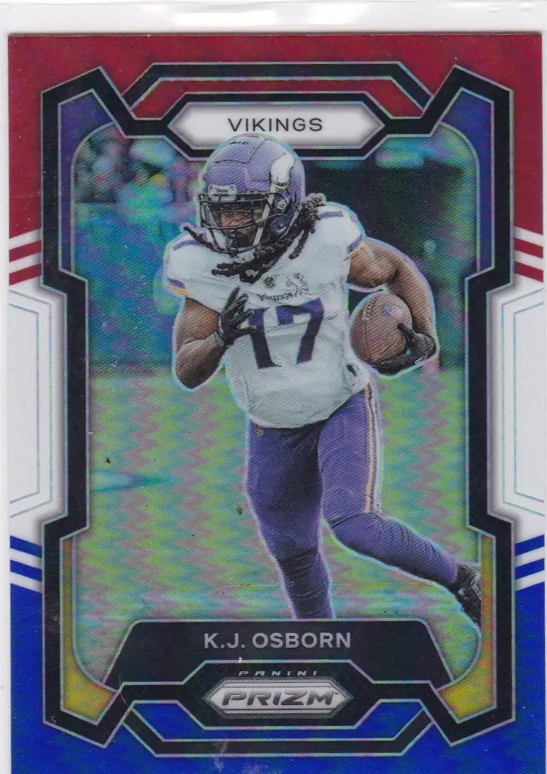 K J Osborn 2021 Panini Prizm football card in 2023 Panini Red White Blue Prizm
