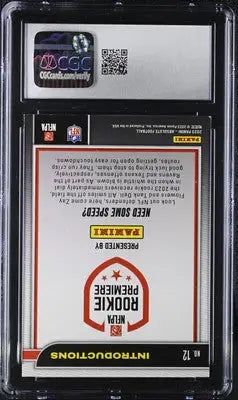 Graded Panini Absolute Zay Flowers Tank football card from 2023 Panini Absolute Zay collection