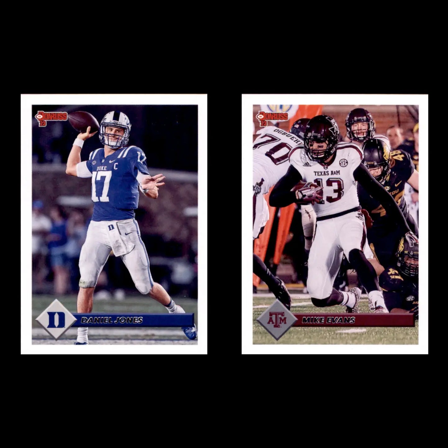 Two Panini Chronicles Draft Picks Donruss Retro football trading cards for collection