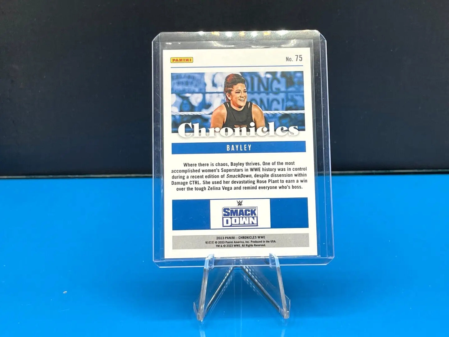 2023 Panini Chronicles WWE Bayley card #75 Pink Parallel #196/349 SmackDown