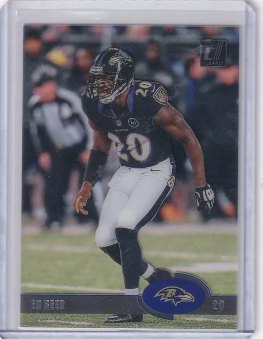 Ed Reed Baltimore Ravens football trading card from 2023 Panini Clearly Donruss