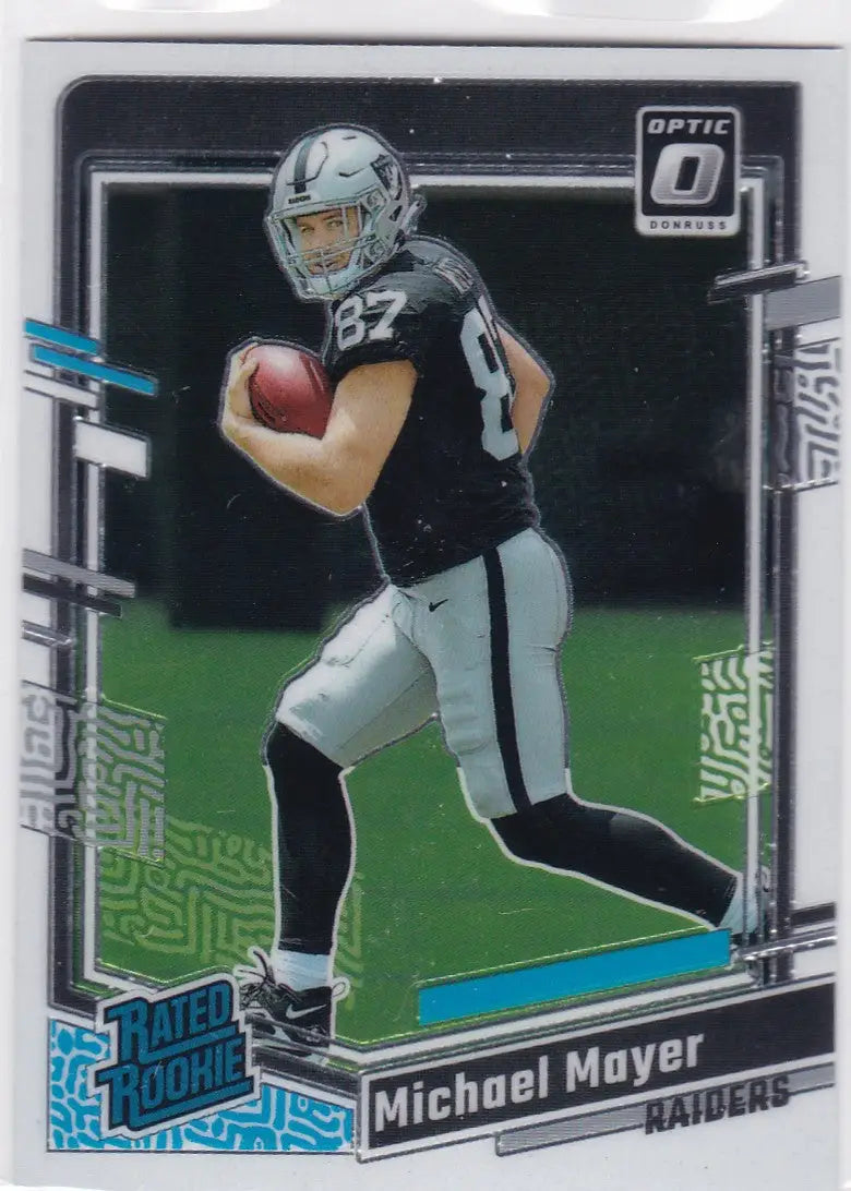 Michael Mayer Rated Rookie card from 2023 Panini Donruss Optic for Las Vegas Raiders