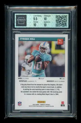 Graded Tyreek Hill football trading card from Panini Donruss Retro 2023 Donruss Retro series