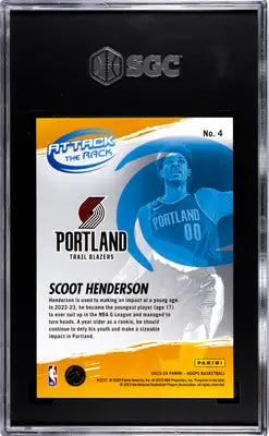 SGC graded Scoot Henderson basketball card from 2023 Panini Hoops Scoot collection